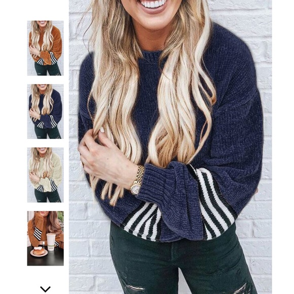 Beautiful super soft blue crop sweater - Picture 1 of 4